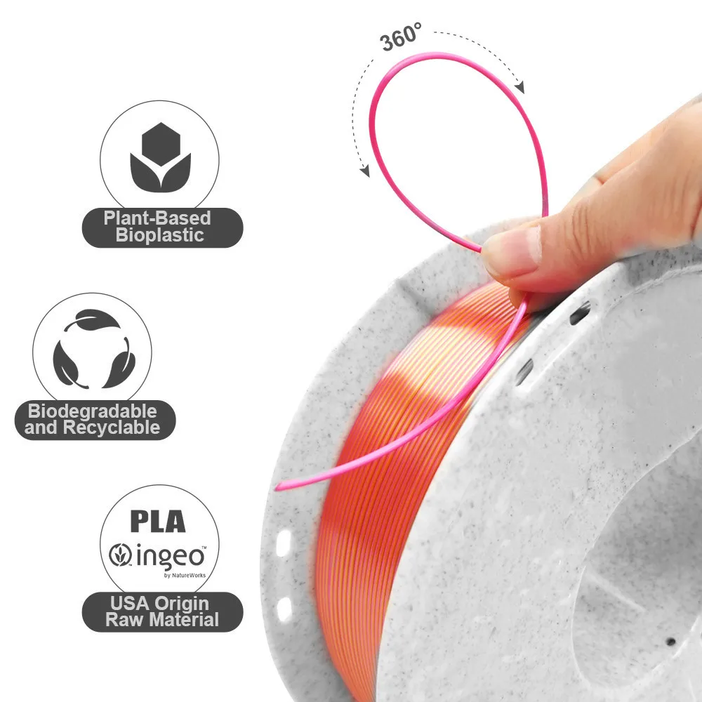 YOUSU 3D Magic color PLA 3d printer filament production line silk shiny pla filaments 1.75mm 1kg