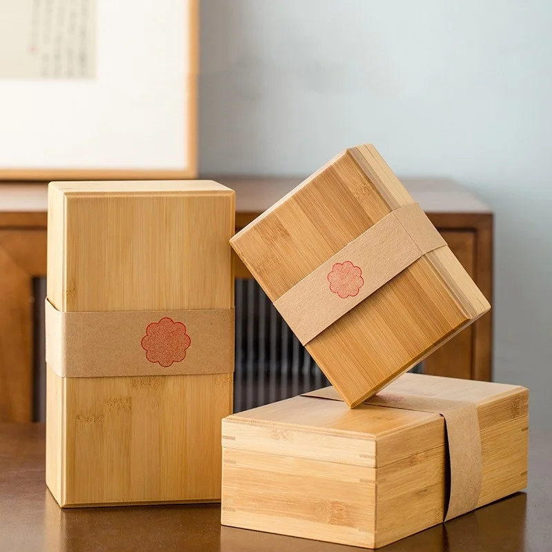 Desktop retro solid wood simple storage box Bedroom earrings necklace jewelry organizer box