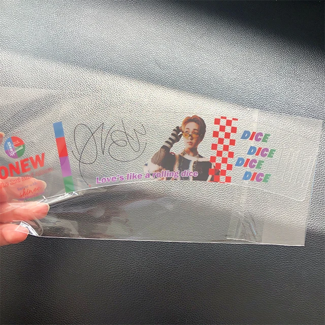 Customized service plastic PVC transparent clear cup sleeve for kpop cupsleeve event