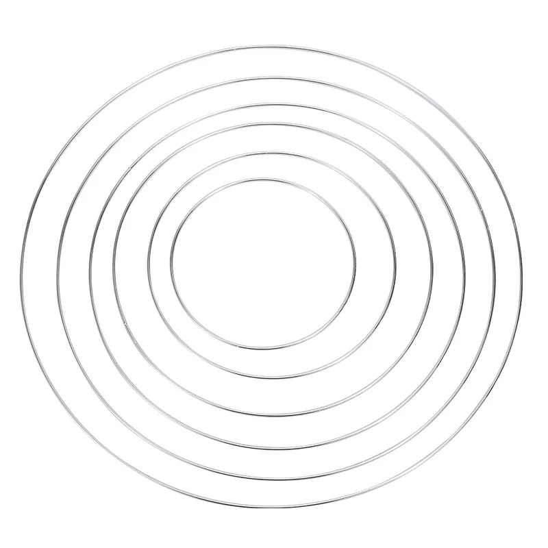 Modern fashion Big Circle Welding Metal Ring For Floral Decoration Silver Macrame Hoops Diy