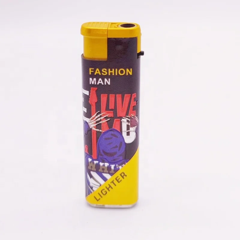 2023 New arrives Z968 blue jet flame windproof torch plastic gas lighter with fancy concave-convex full wrapped UV stickers
