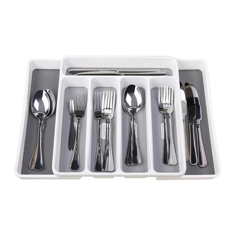New Home Drawer Divider Cutlery Storage Expandable Kitchen Flatware Tray Drawer Cutlery Drawer Organizer Expandable Utensil Tray