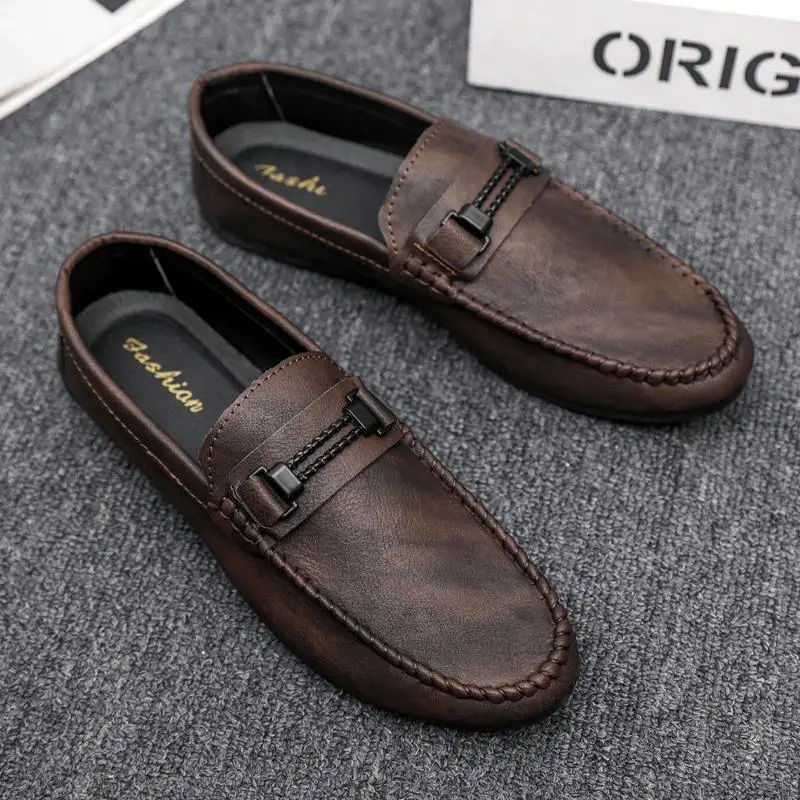 Latest Design High Quality Model Soft Sole Loafers Men Office Business Pu Upper Flat Shoes Designer Man Casual Dress Shoes