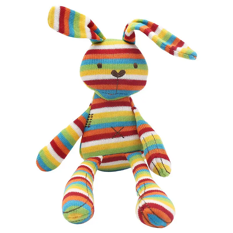 Cute Baby Crib Stroller Toy Rabbit Bunny Bear Soft Plush Infant Doll Mobile Bed Pram Kid Animal Hanging Ring Ring Color Random