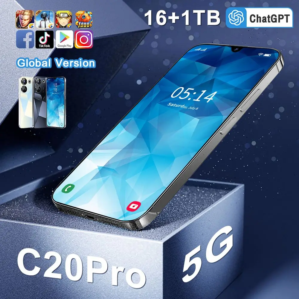Hot Sale Branded New C20 Pro  Ultra Mobile Phone 6800mah Long Standby Cellphone Unlocked 4g 5g Smartphone