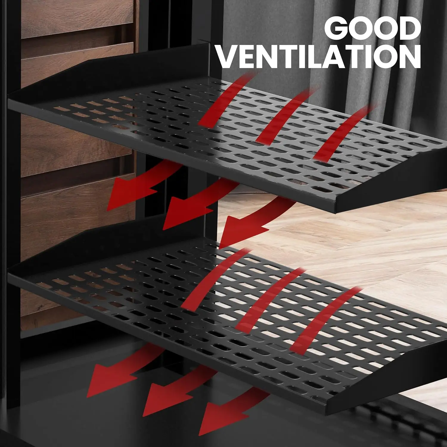 Vented Shelves for Good Air Circulation Cantilever Wall Rack, Universal Device, Cabinet Shelf, Computer Case Mounting Tray
