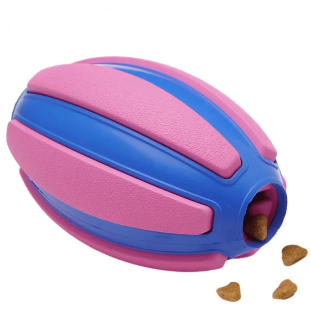  Natural Rubber Durable Grinding Teeth Pet Dog Chew Toys Rugby