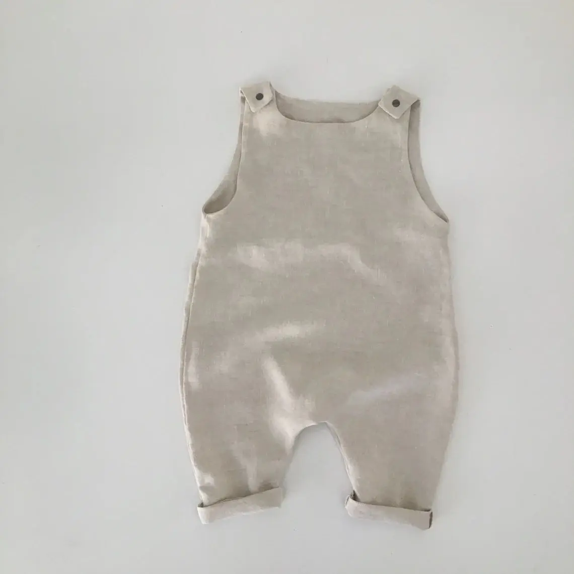 Kids Linen Romper Baby Jumpsuit Linen Overalls Summer Romper Baby Linen Clothing Casual 60 Sleeveless 100% Cotton Woven Unisex