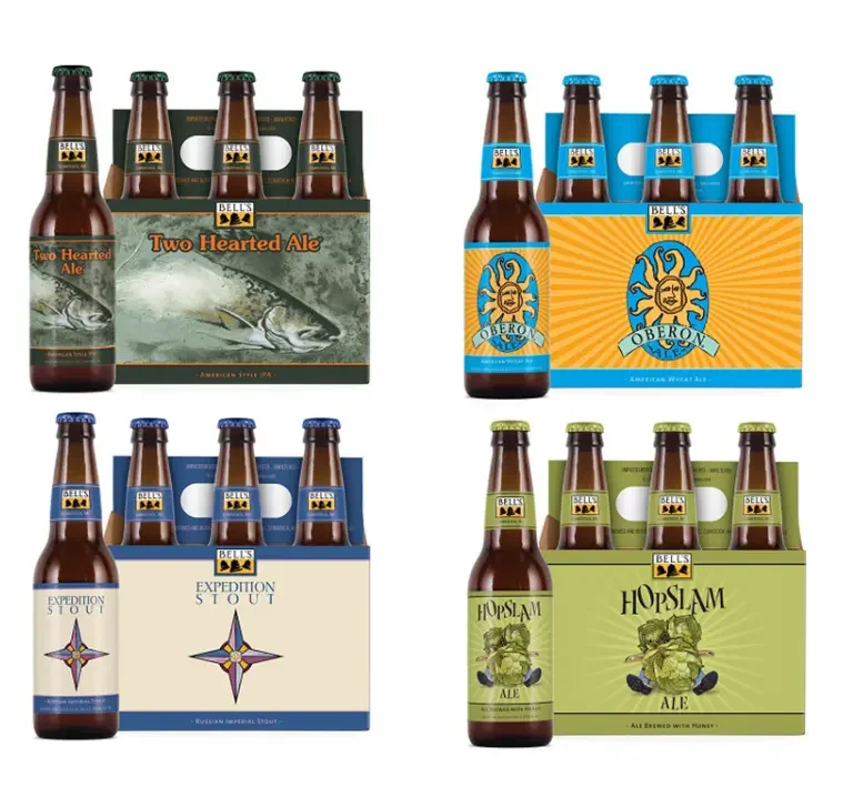 High Quality  Bottle  Holder Sturdy Folding 6 Pack Beer Bottle Carrier Takeaway Cardboard 6 Pack Wine Bottle Carrier