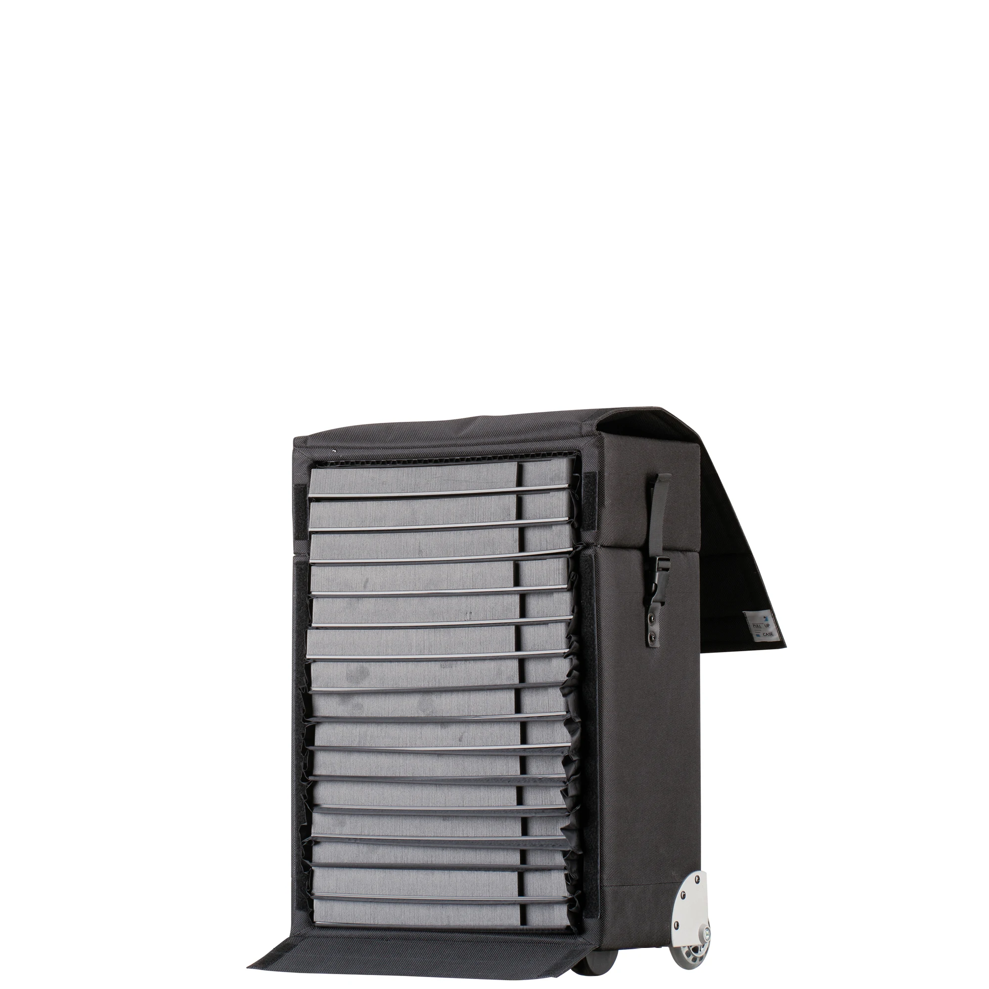 Different sizes colors light robust pull up samplecase storage box glasses trolley travel eyeglass display suitcase