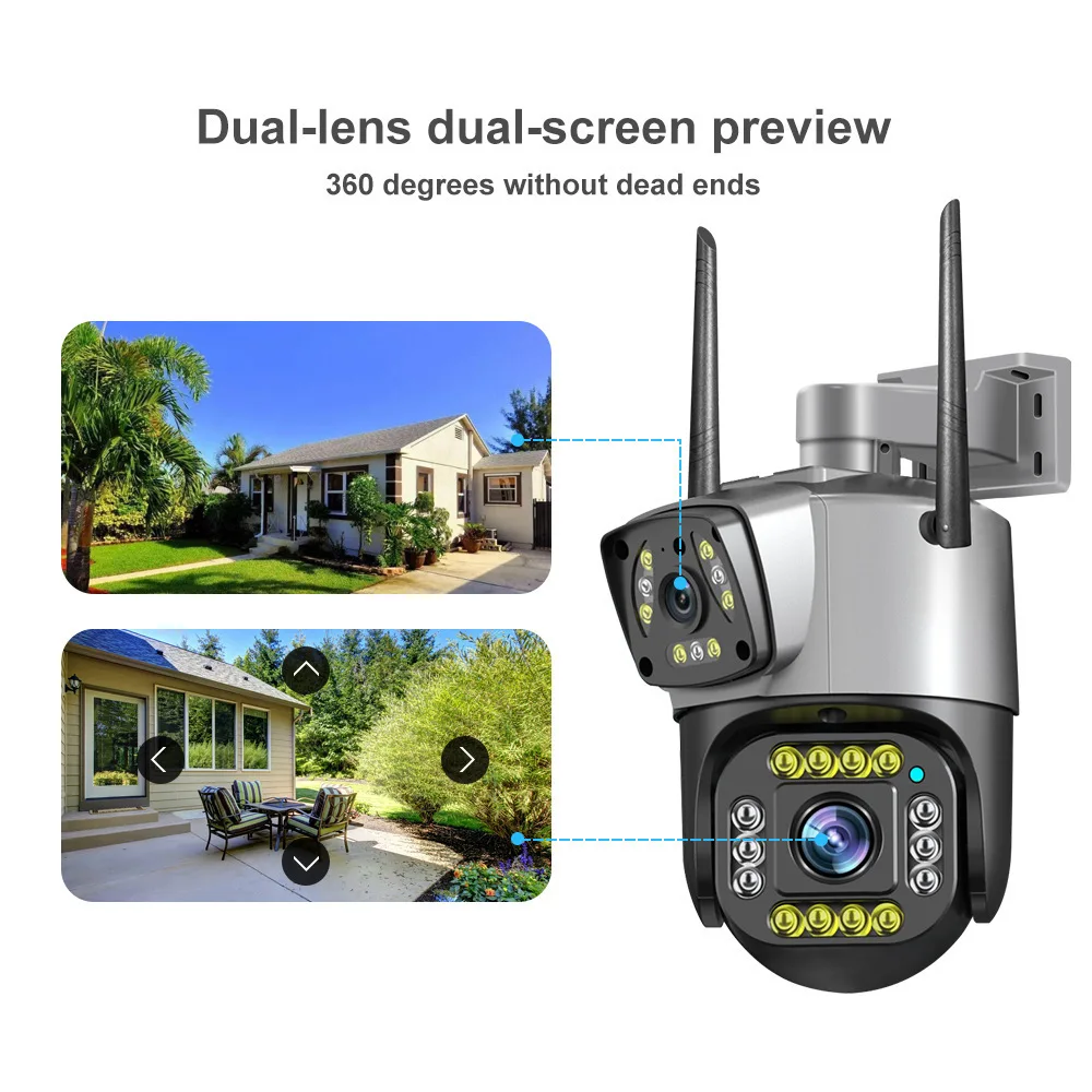 V380 dual screen wireless monitor for outdoor and home use 360 degree connection with mobile phone dual camera, 4G