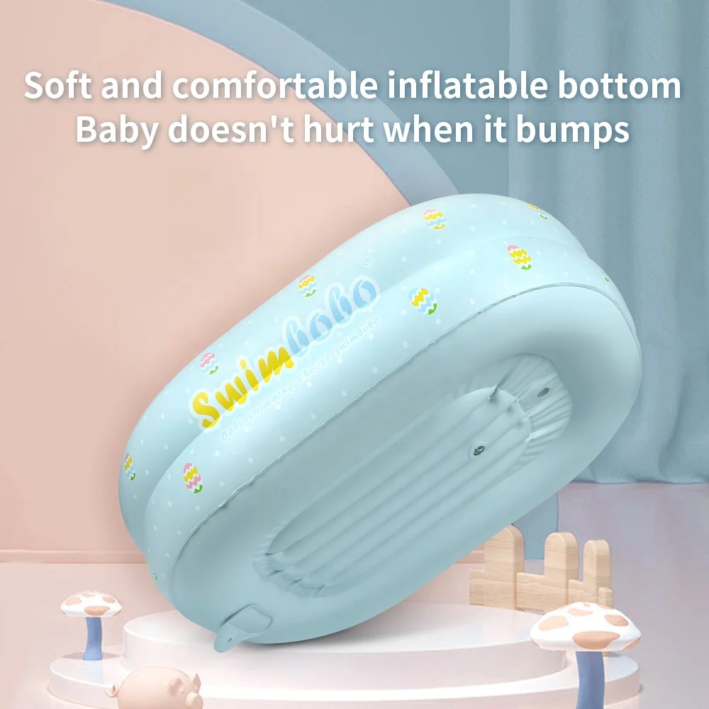 2021 Swimbobo new blue bathtub portable small swim pool shower basin inflatable baby bath tub foldable