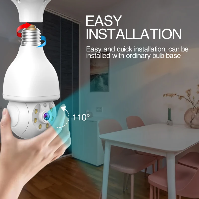 Black Bulb Wifi Camera E27 3MP light bulb camera 360 pnaoramic wireless CCTV Bulb Camera