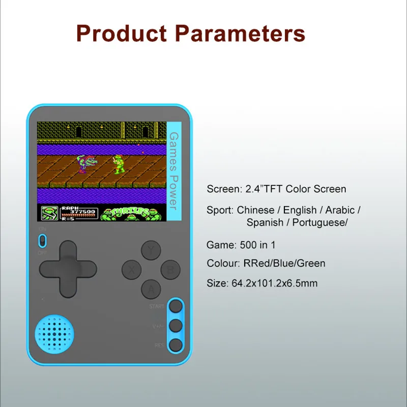 K10 Retro Game Consoles Portable Classic Mini Handheld Gaming Console with Pocket Player Built-In 500+ Games magnetic charging