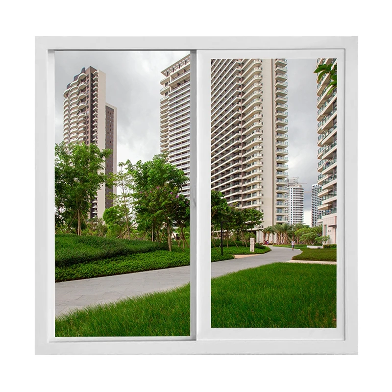 High quality 5+9A+5mm double tempered glass upvc frame sliding windows with mosquito net