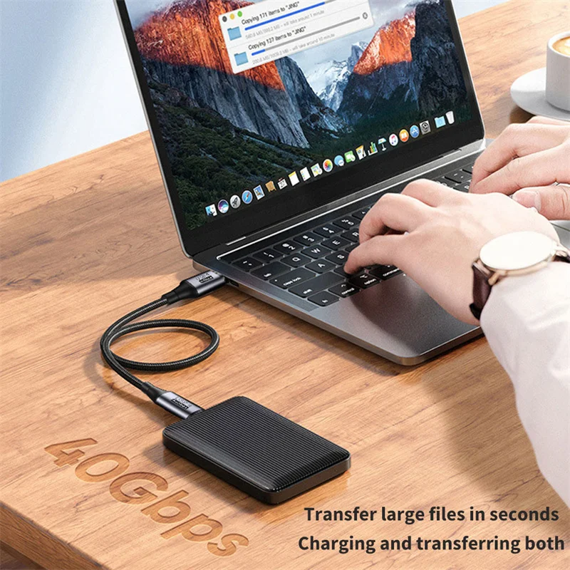 USB4.0 Thunderbolt 3 8K@60Hz Cable 40Gbps Data Cable PD 100W 5A Fast Charging USB Type C to Type C Cable For Macbook Pro
