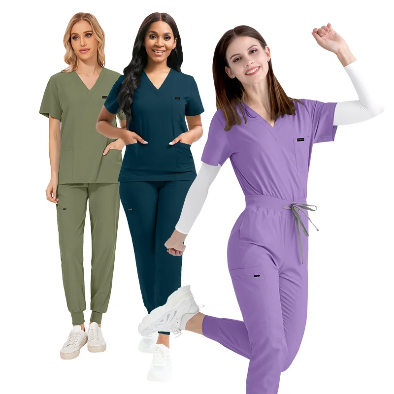 Anti-Wrinkle Soft Premium Fabric Washable Nursing Scrub Sets for Women Nursing Scrub Uniforms Hospital Nursing Scrub Uniforms