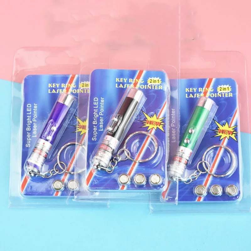 High Class Promotional Keychain LED RED Laser Pointer Pen FlashLight
