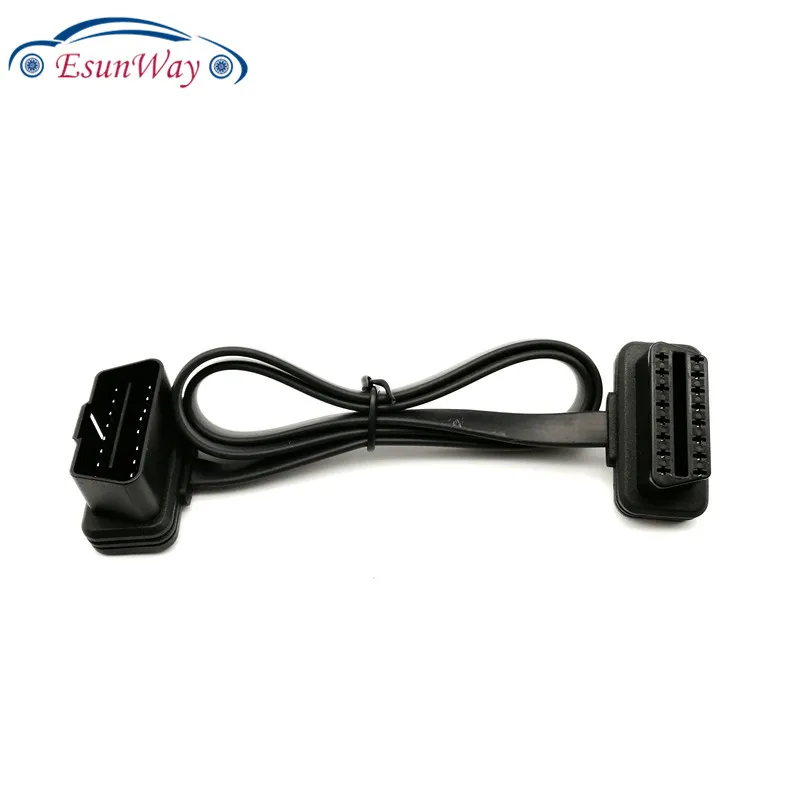Flat Thin As Noodle OBDII OBD2 16Pin ELM327 Male To Extension cable OBD 2 Auto Car Diagnostic Cable Connector Adapter