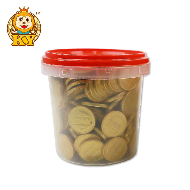 Manufacturer wholesale chinese custom chocolate gold foiled coins top seller chocolate coin  candy sweets  for kids