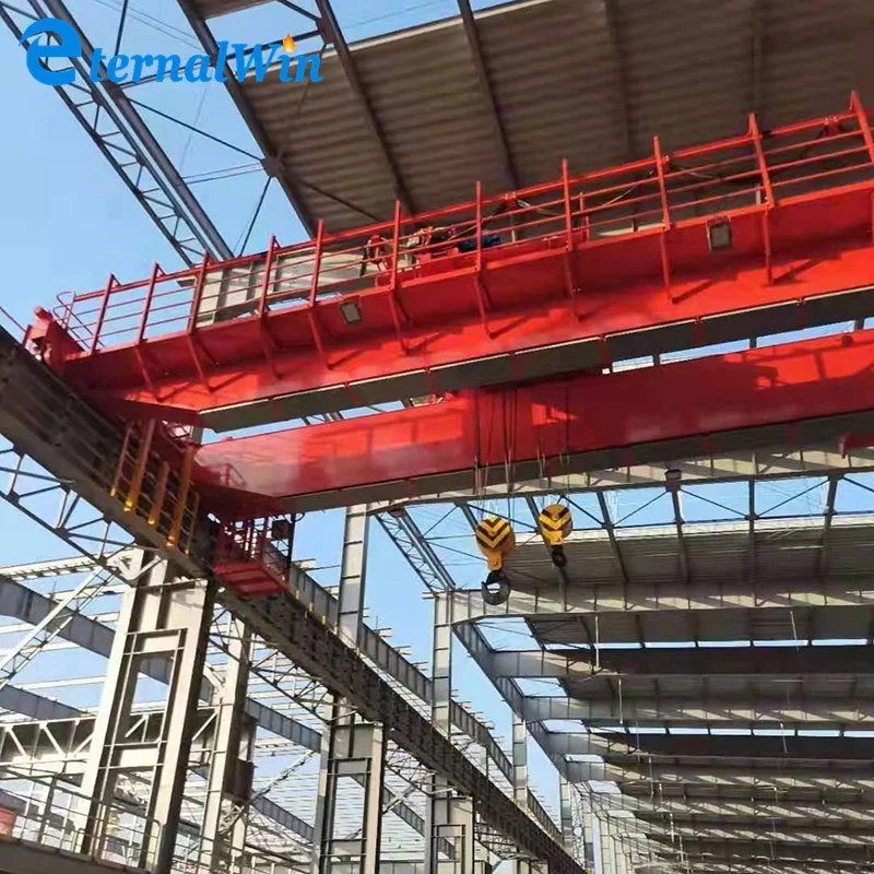 Lh winch trolley double girders overhead crane with electromagnetic chuck 25ton 30ton price