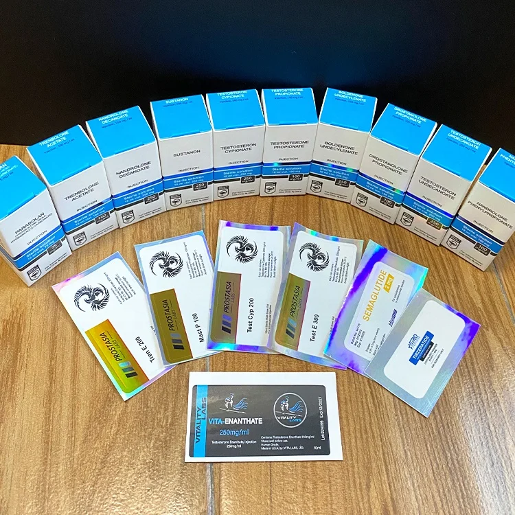 Tren E 200 mg customization compound names PharmaLabs print glass bottle sticker hologram 10ml vial labels steroide packaging