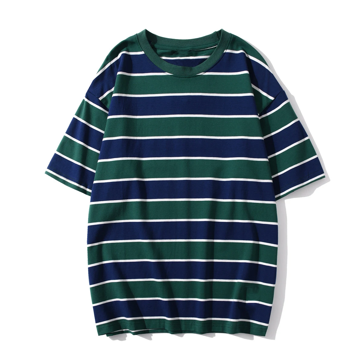 Custom Thick Collar Striped T Shirt Vertical  65 Polyester 35 Cotton stripe shirt for men