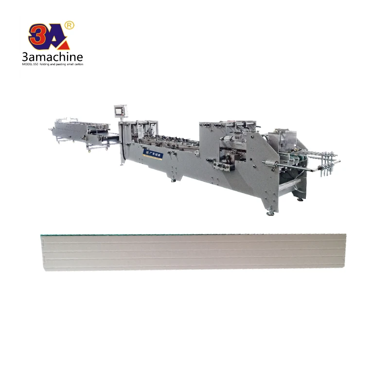 Automatic light tube box making machine  folder gluer  machine  folding gluing machine