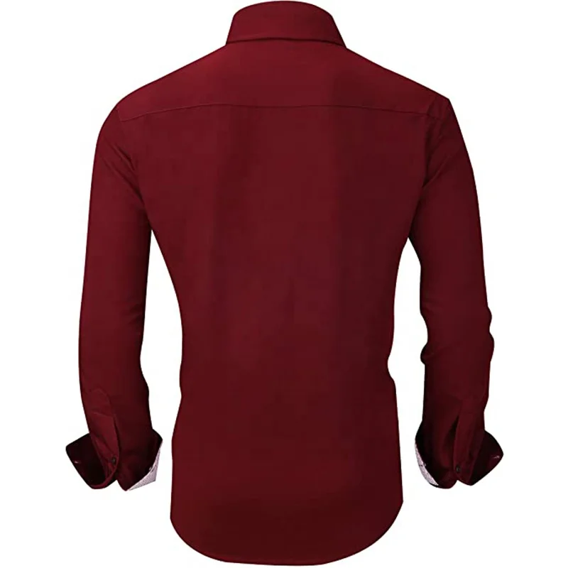 Рубашка мужская однотонная деловая с длинными рукавами, индивидуальный пошив, деловая формальная, повседневная, высокого качества, большие размеры
