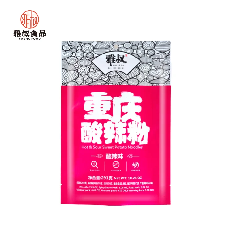 Вкусная острая мгновенная пища, Вегетарианская вермишель с горячим и кислым рисом