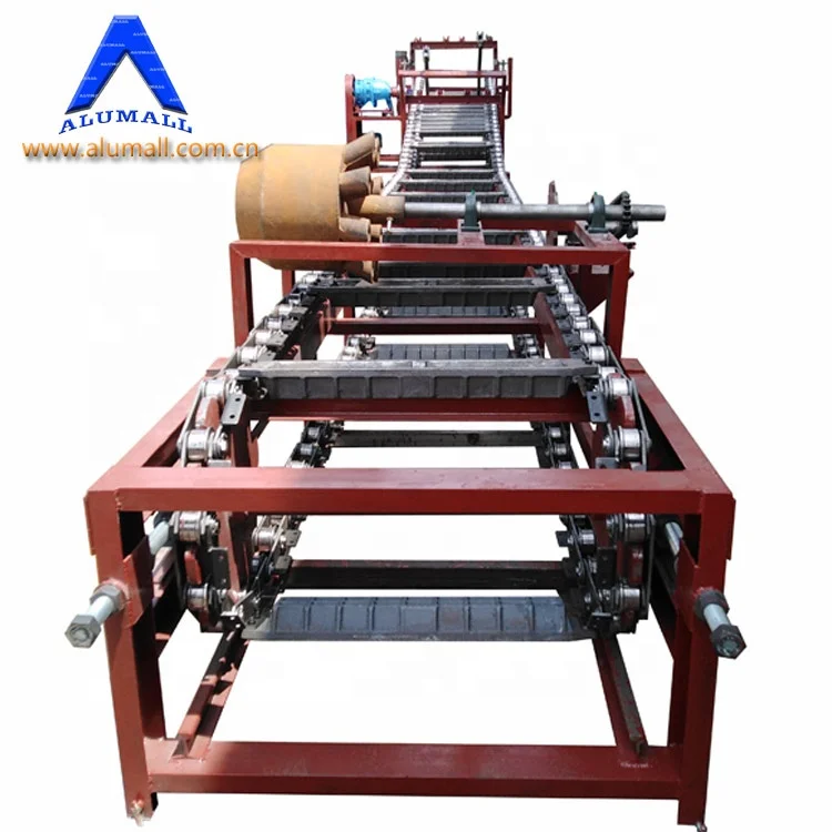 Waste scrap aluminum melting furnace automatic ingot conveyor continuous aluminum ingot production line casting machine