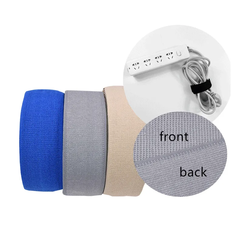 Custom Size Elastic Hook And loop Strap Adjustable Bike Strap Cable Tie elastic strap for binding hook elastic fastener tape
