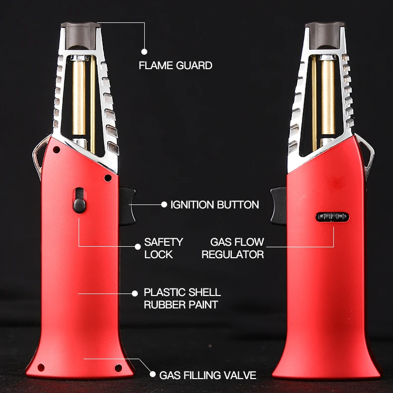 Gf-928A Handheld Refillable Proof Gas Jet Butane Torch Cigarette Lighter For Kitchen