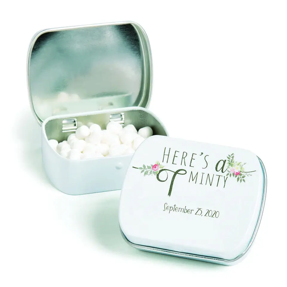 Custom rectangular flip lid candy mint chewing gum packaging mini tin boxes popular free sample hot sell printing logo