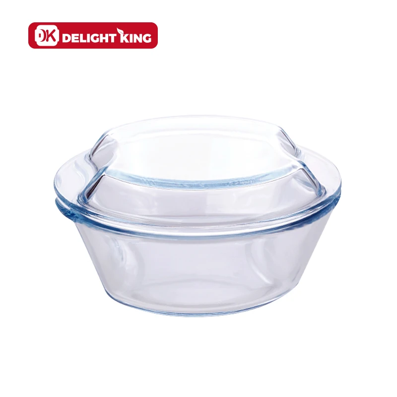 
6pcs glass pots set/ Big sizes high borosilicate glass casseroles set with handle and casserole dish pan 