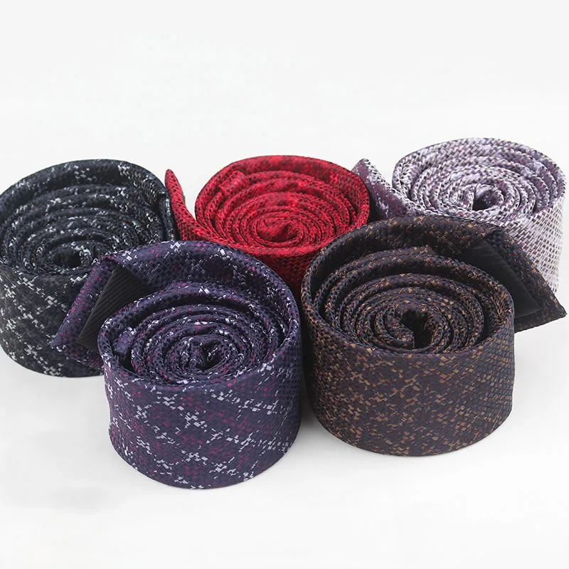 Wholesale High Quality Woven Jacquard  Small Pattern Style Polyester Blend Ties For Men