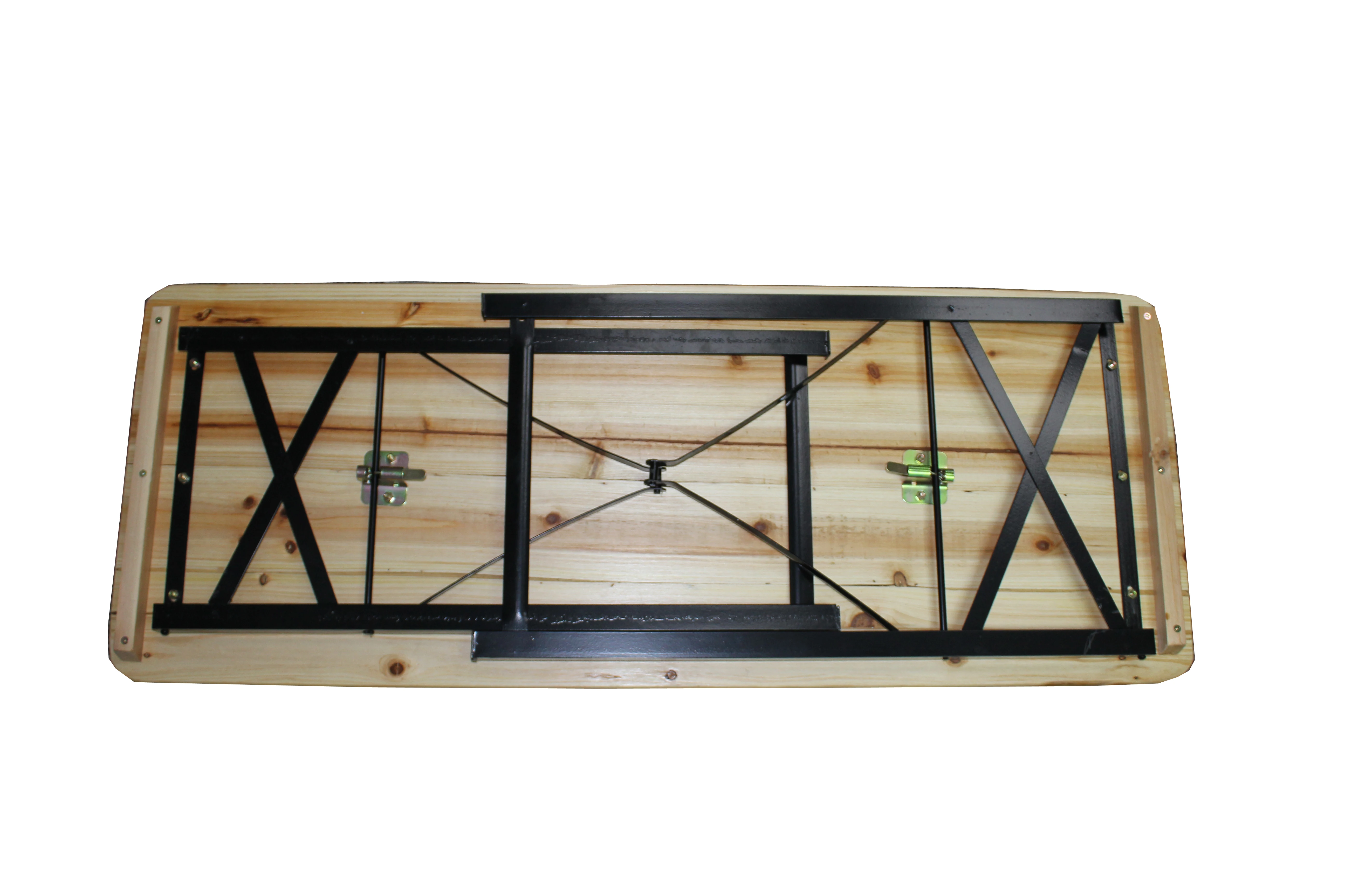 
Wooden Bench Set Beer Table with Back Rest Outdoor Folding Table 