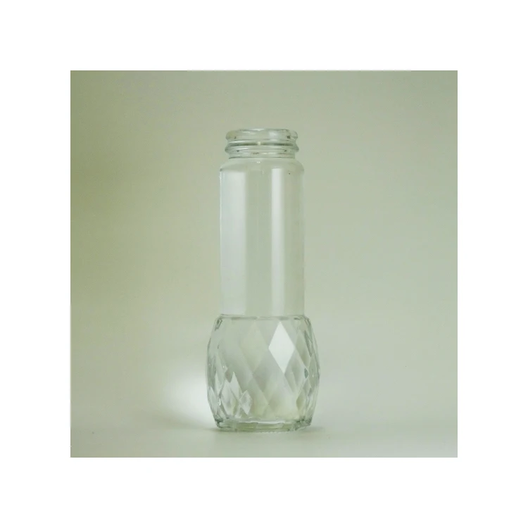 Japanese wide mouth beverage 300 ml spice flat glass bottle for food