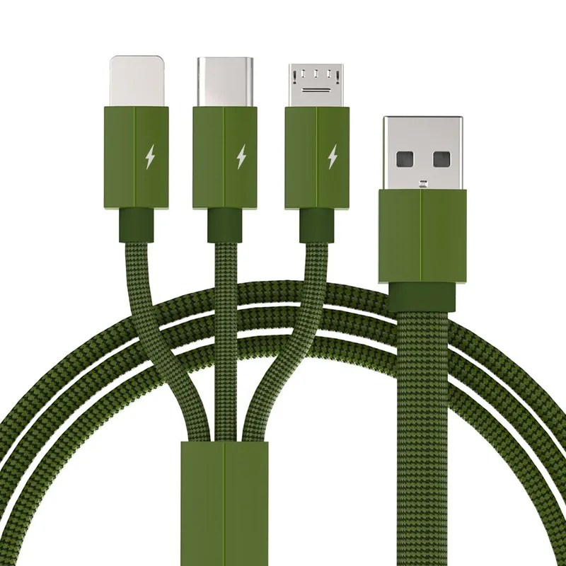 Mobile Phone USB Cable 3 in 1 Micro USB Cable Charging Port Type C Charger Data Line