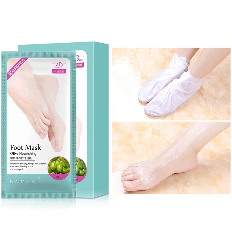 Korea Fashion Whitening And Moisturizing Foot Patch Popular OEM Service Olive Nourishing Skin Peeling Foot Mask For Sale
