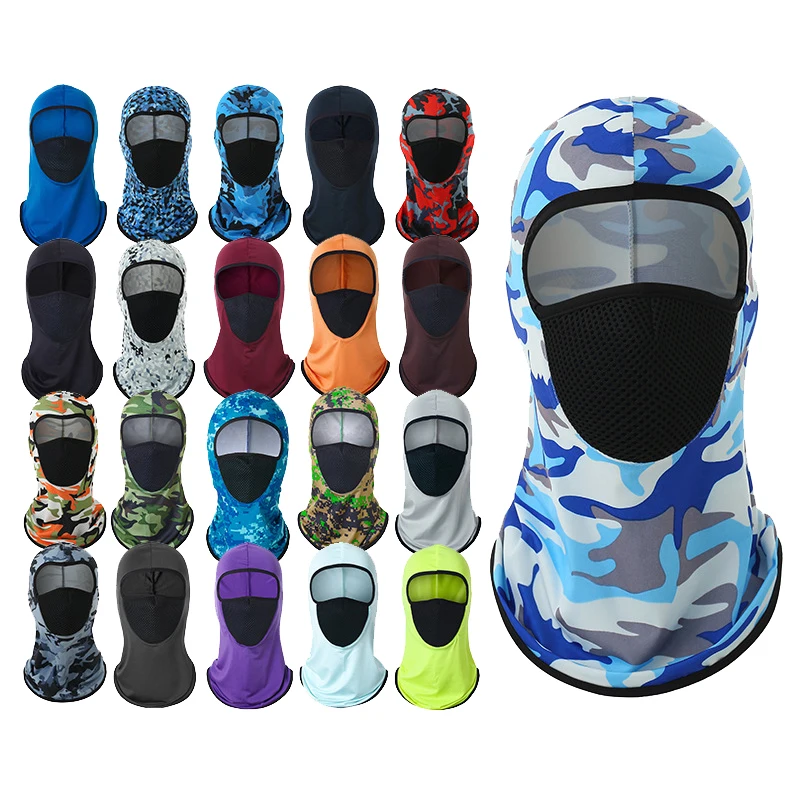 outdoor windproof cycling Lycra soft balaclava headgear beanie one hole face hooded CS mask full cover headwear bandana for men