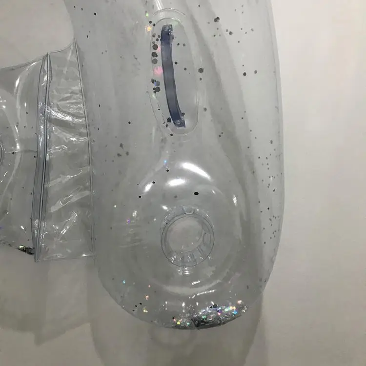 Inflatable Air Beach Sofa Pool Floating Lounger Chair with Glitter