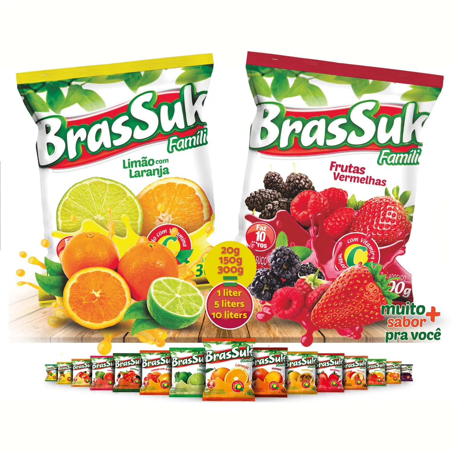 Brassuk Various Fruit Flavor Juice Powder Soft Beverage Instant Drink Juice Peach Lemon Orange Juice Powder
