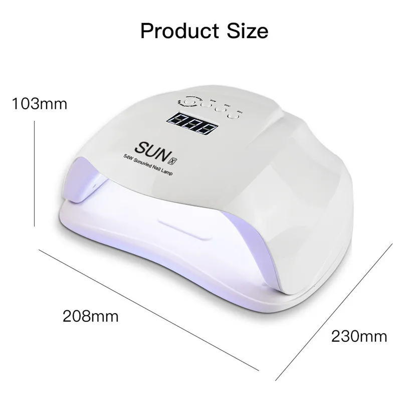 Manufacturer Wholesale Portable Sun X Lamp Nail Led Nail Dryer 54W Nail Lamp