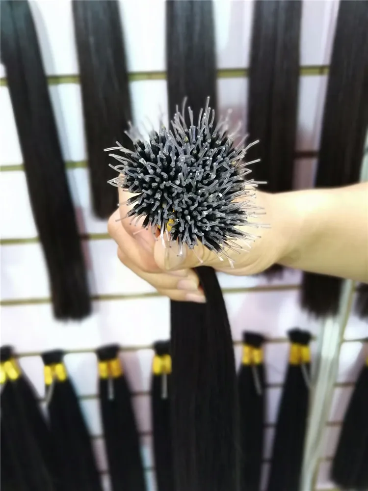 
Silicone lined nano tip hair extensions on the top 