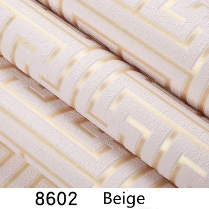 Modern Chinese Deerskin Velvet Wallpaper For Living Room 3D Back Character Gridn On-woven Thickening Wallpaper