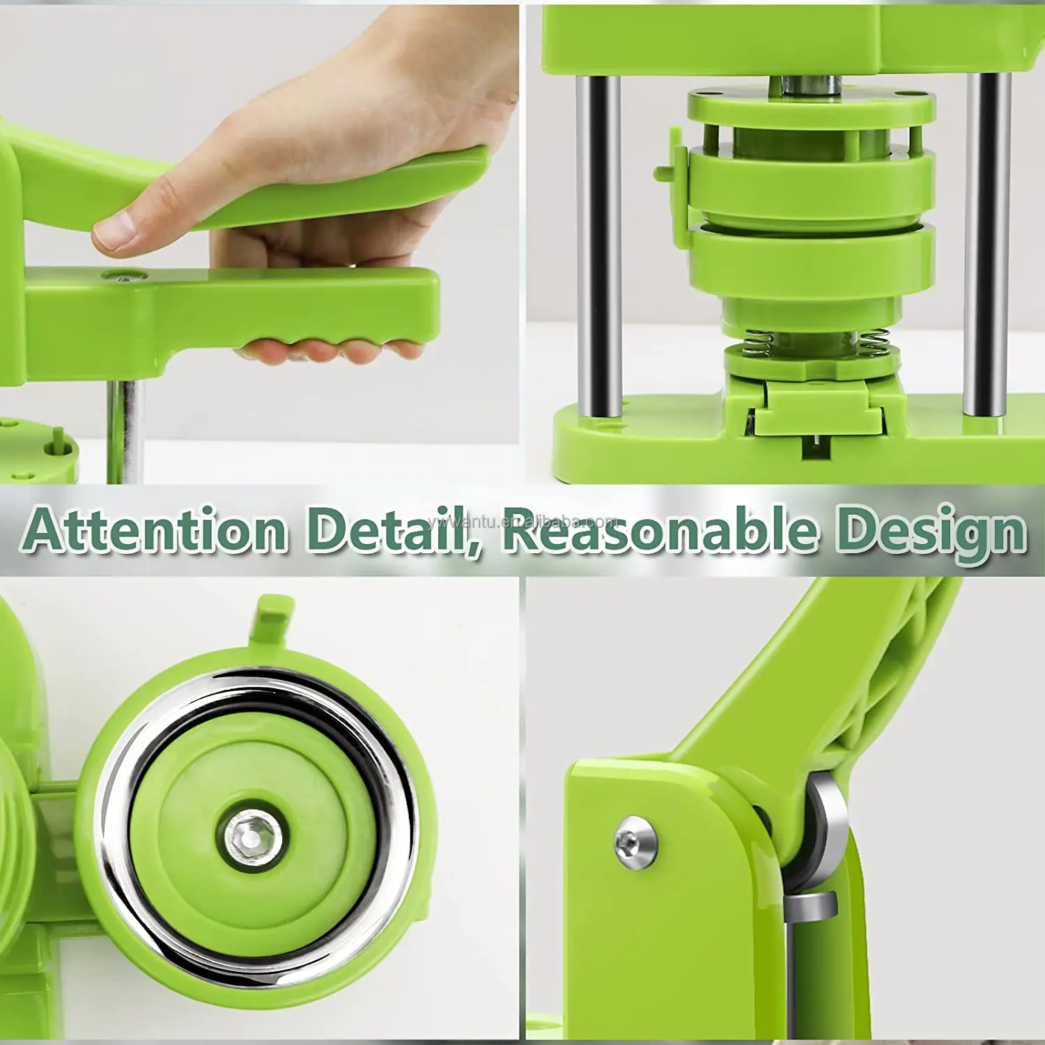 Button Maker Machine Multiple Sizes, Pin Maker Machine 1.25 inch+2.25 inch, Interchangeable Molds Badge Button Press Machine