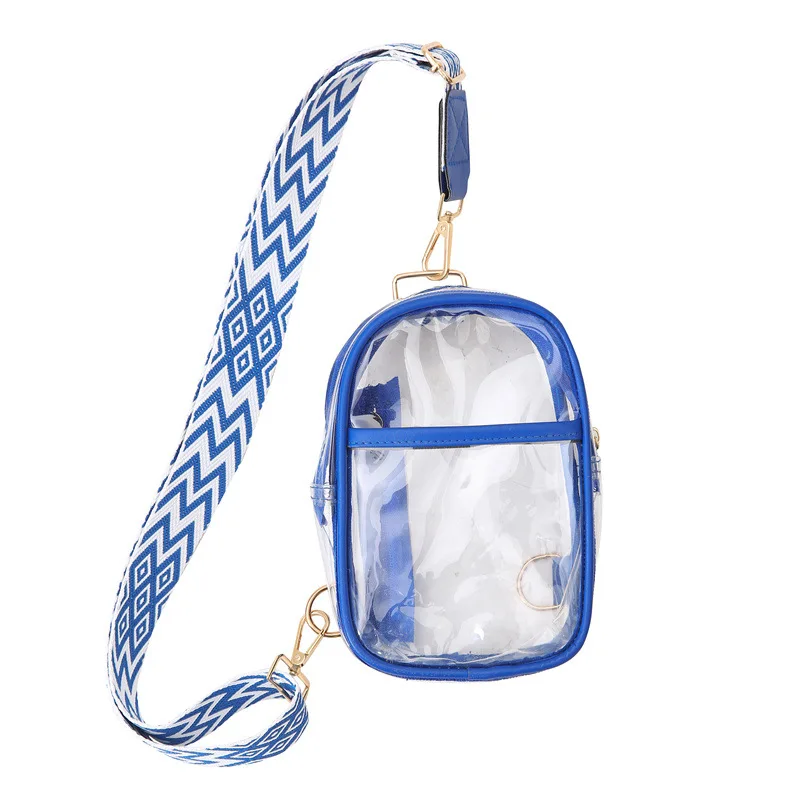 Wholesales Men Women Transparent PVC Bag Crossbody Zipper Bag Waterproof Mobile Phone PVC Clear Bag