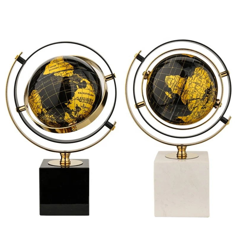 Luxury Modern Home Decorations World Globe Ornaments Highend Home Decors Office Decor World Map Desktop Globe