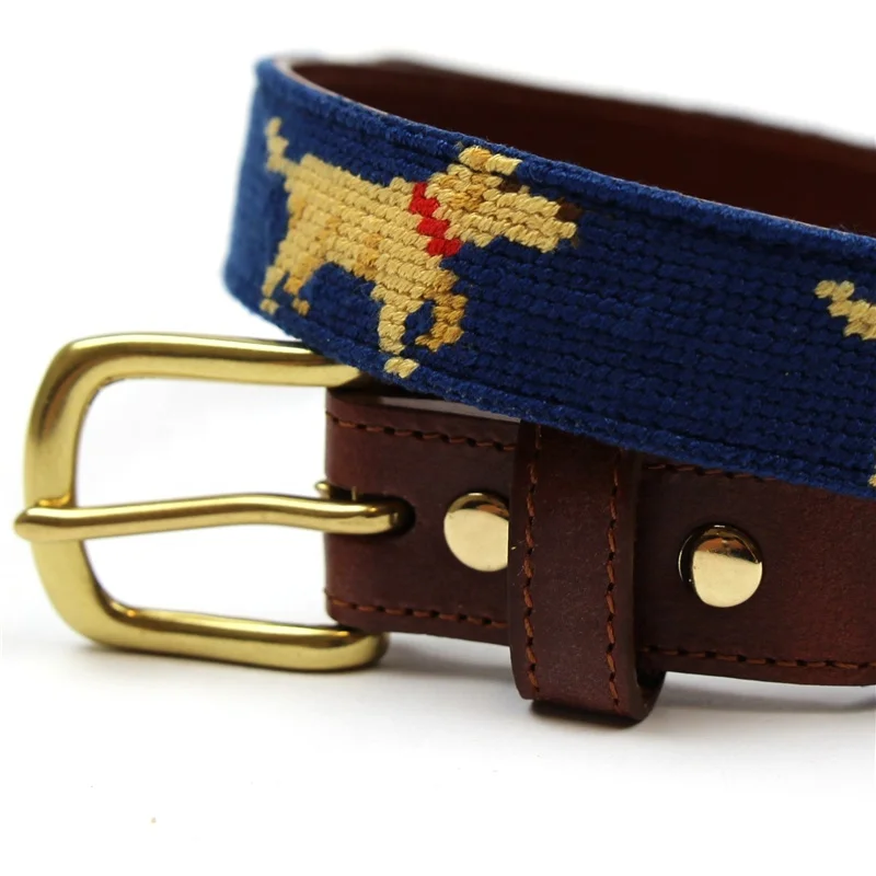 Design Needlepoint Luxury Dog Kids Belt
